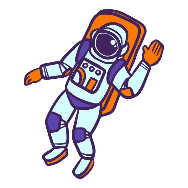 Astronaut icon, hand drawn style — Stock Vector