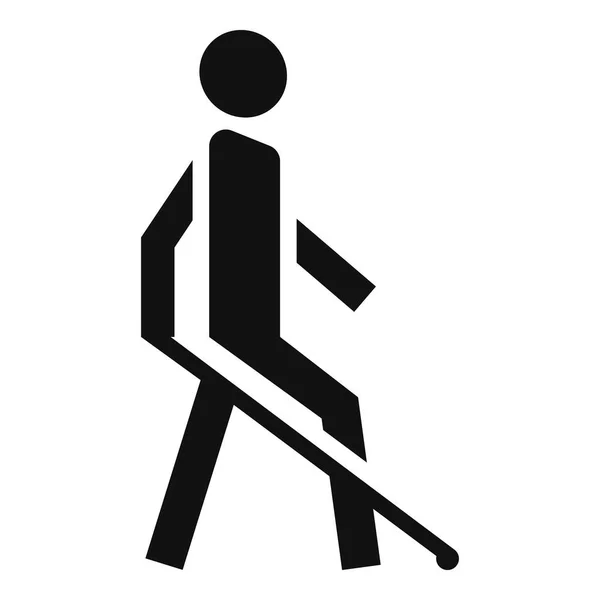 Blinde man icoon, eenvoudige stijl — Stockvector
