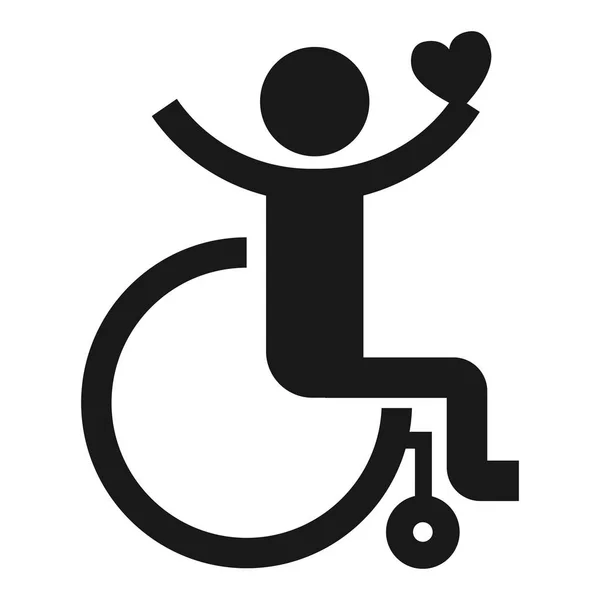 大人の車椅子アイコン、シンプルなスタイル — ストックベクタ