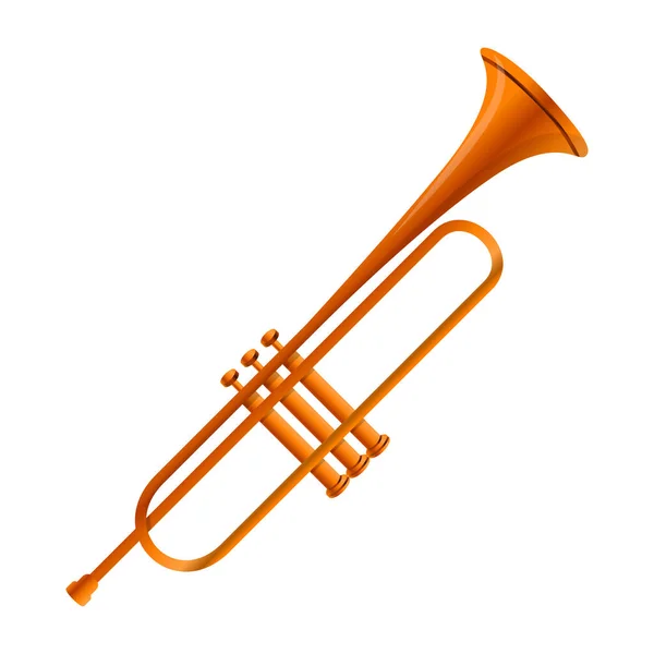 Gold trumpet icon, cartoon style — Stock Vector