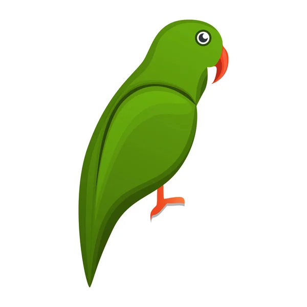 Ícone de papagaio verde, estilo cartoon — Vetor de Stock
