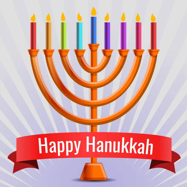 Happy judaic hanukkah concept background, dessin animé style — Image vectorielle