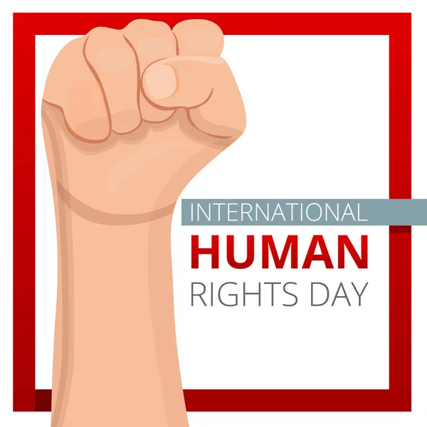 International human rights day concept background, cartoon style — Stock Vector