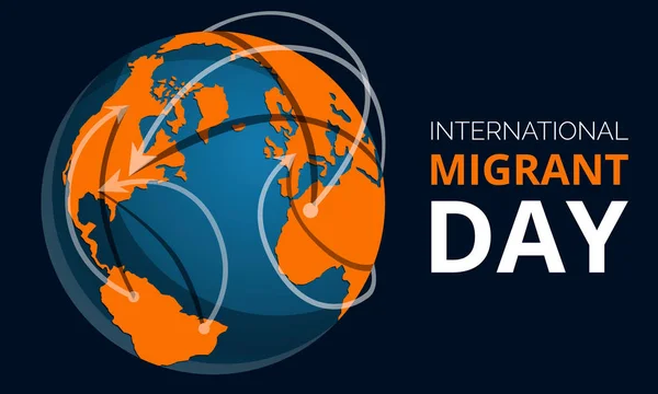 Global migrant day concept banner, cartoon style — Stock Vector