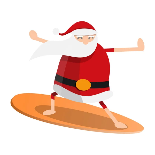 Санта-Клаус значок серфінгу, мультяшний стиль — стоковий вектор