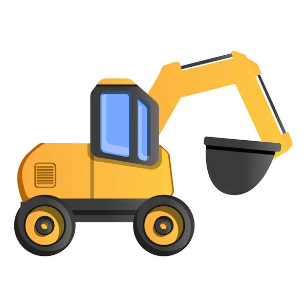 Icona della macchina cava, stile cartone animato — Vettoriale Stock