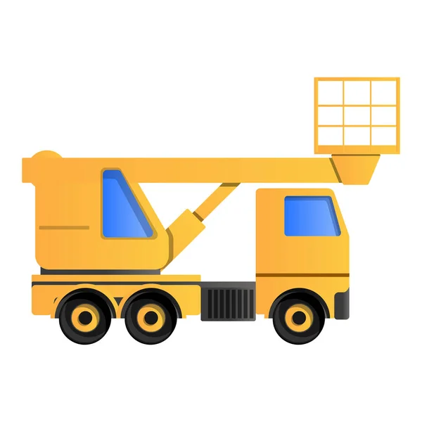 Icona del camion di sollevamento, stile cartone animato — Vettoriale Stock