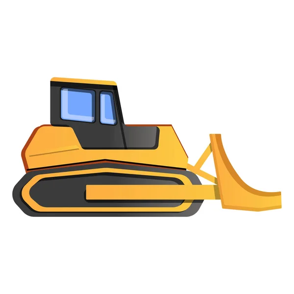Bulldozer icon, cartoon style — Stock Vector