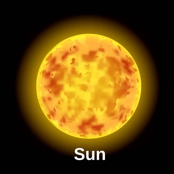 Alan güneş simgesi, gerçekçi — Stok Vektör