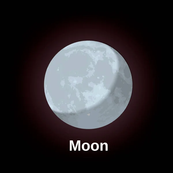 Икона планеты Луна, реалистичный стиль — стоковый вектор