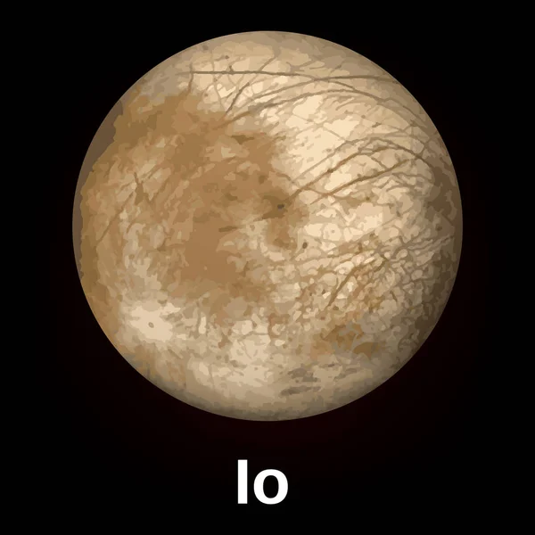 Io planeet pictogram, realistische stijl — Stockvector