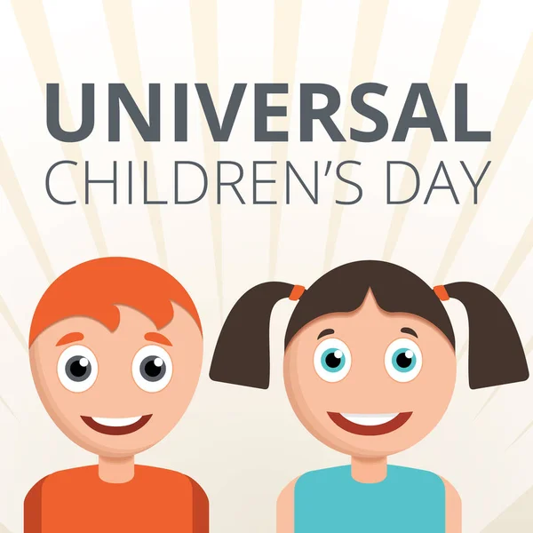 Universal children day concept background, cartoon style — Stock Vector