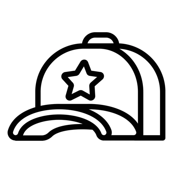 Estrella icono de la gorra de béisbol, estilo contorno — Archivo Imágenes Vectoriales