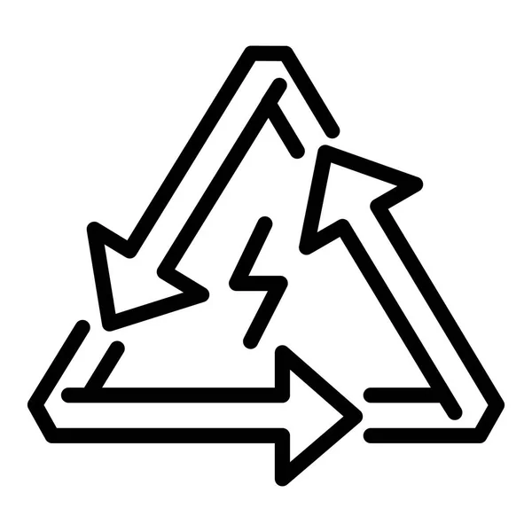Háromszögű energiára nyíl ikon, vázlat stílusában — Stock Vector