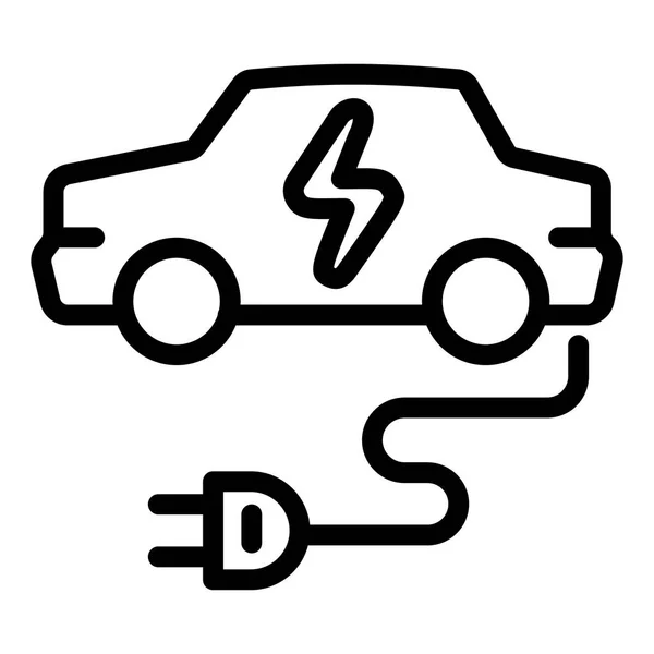 Elektrikli araba simgesi, taslak biçimi — Stok Vektör
