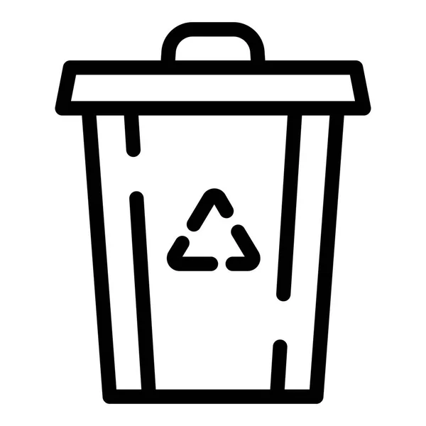 Recycleren Vuilnis pictogram van de bak, Kaderstijl — Stockvector