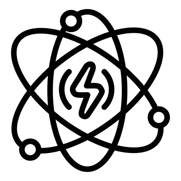 Icono de átomo de energía, estilo de esquema — Archivo Imágenes Vectoriales