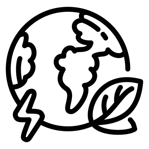 Eco globe icône de la terre, style contour — Image vectorielle