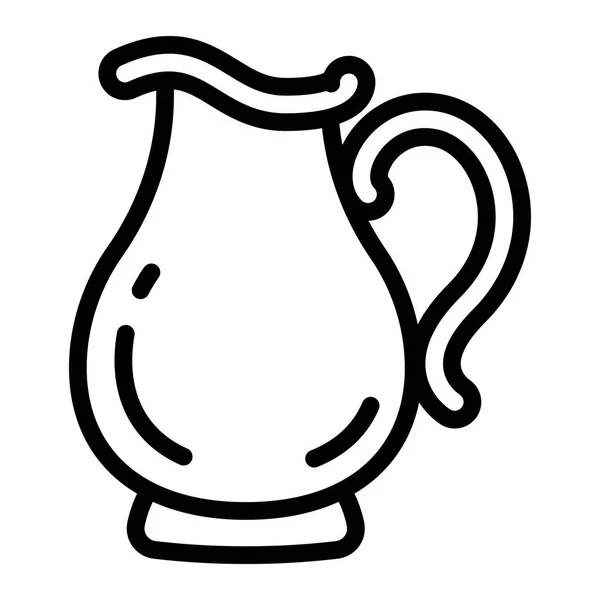 Jug icon, outline style — Stock Vector