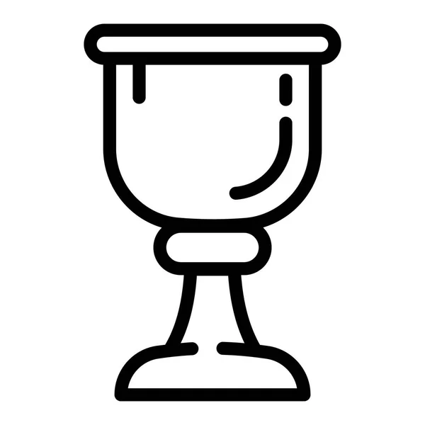 Cup of wine icon, outline style — Stock Vector