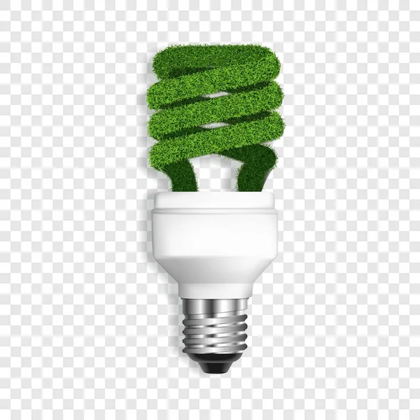 Eco bulb icon, realistic style — Stock Vector