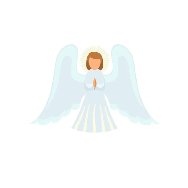 Vánoční anděl ikona, plochý — Stockový vektor