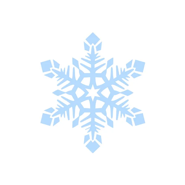 Witte sneeuwvlok pictogram, vlakke stijl — Stockvector