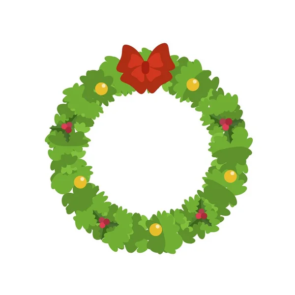 圣诞花环图标, 扁平风格 — 图库矢量图片
