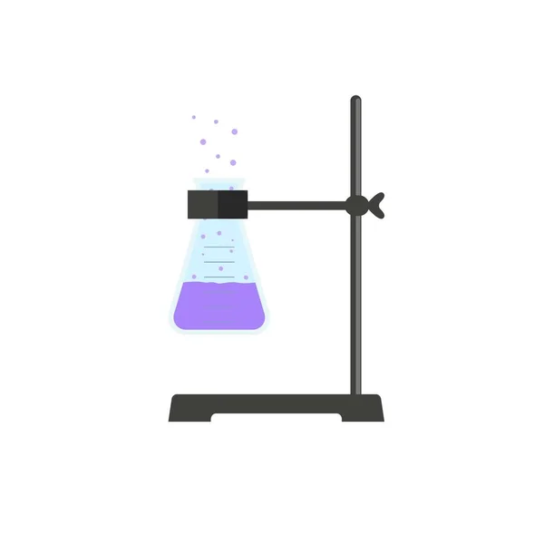 Reagenzglas auf Standsymbol, flach — Stockvektor