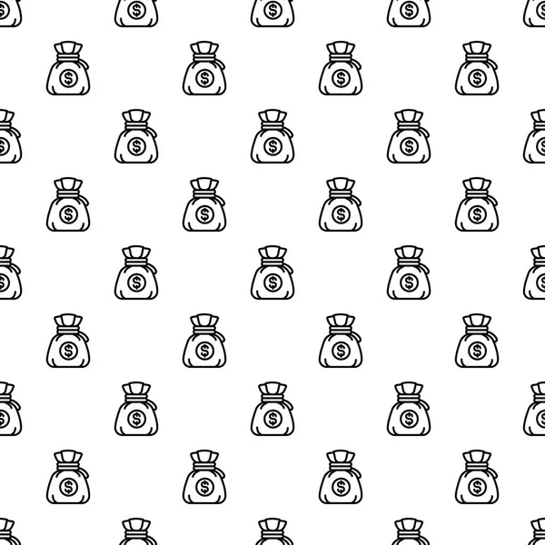 Money bag pattern seamless — Stock Vector