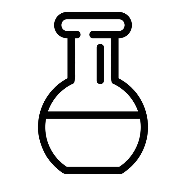 化学フラスコアイコン、アウトラインスタイル — ストックベクタ