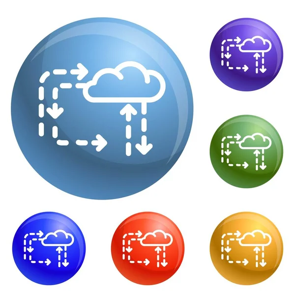 클라우드 방향 아이콘 설정된 벡터 — 스톡 벡터
