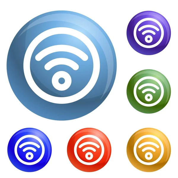 Cercle wifi icônes set vecteur — Image vectorielle