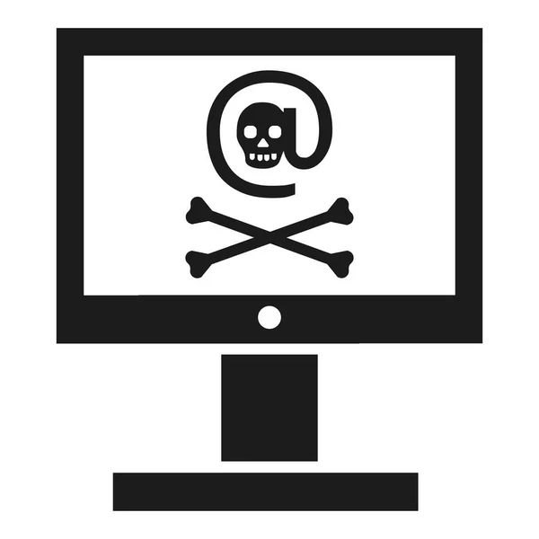 Hacked computer icon, simple style — Stock Vector