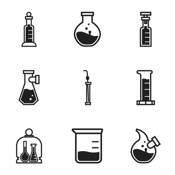 Butelki chemiczne zestaw ikon, prosty styl — Wektor stockowy