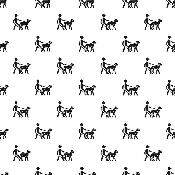 Blind man dog pet pattern seamless vector — Stock Vector