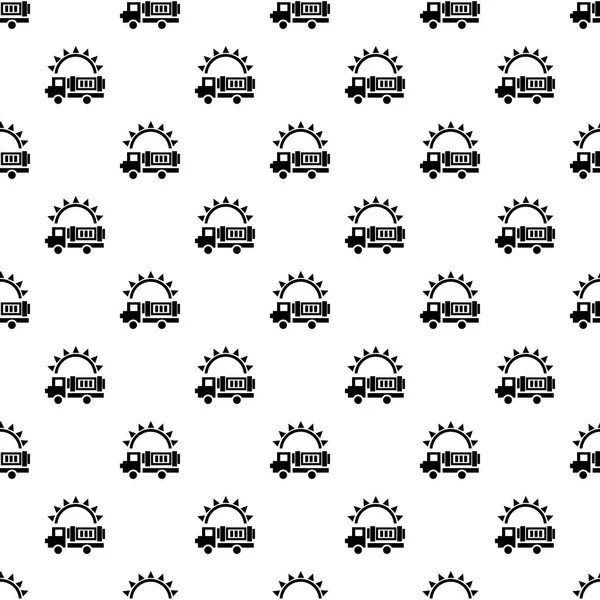 Solar energy truck pattern seamless vector — Stock Vector