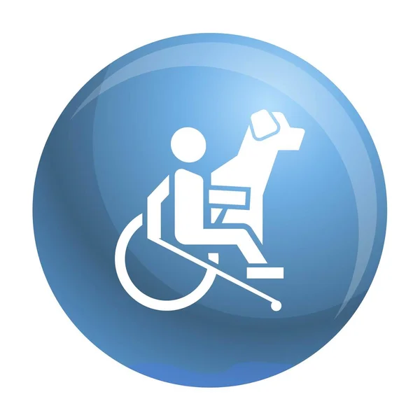 Tekerlekli sandalye adam köpek Kılavuzu simgesi, basit tarzı — Stok Vektör