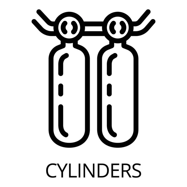 Icono de cilindros de soldadura, estilo de contorno — Vector de stock