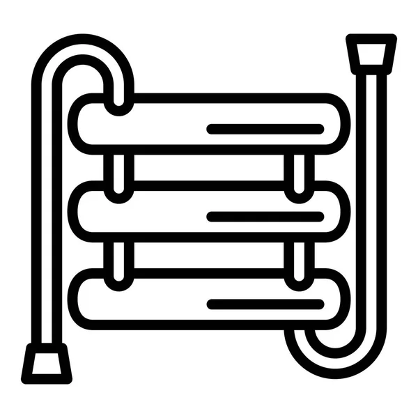 Icône de tuyau de chauffage, style contour — Image vectorielle