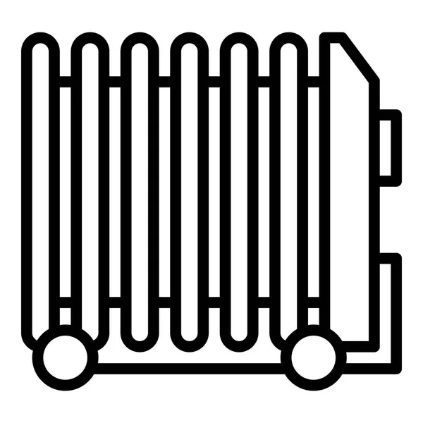 Oil radiator heater icon, outline style — Stock Vector