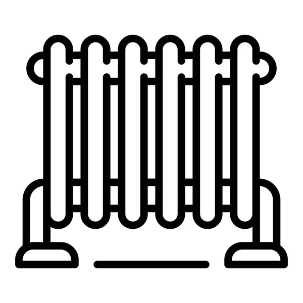 Warme thuis radiator pictogram, Kaderstijl — Stockvector