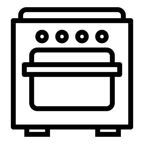 Gas oven icon, outline style — Stock Vector