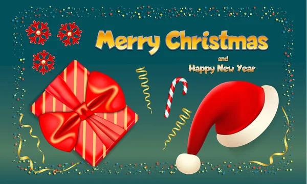 Happy Merry Christmas banner, realistic style