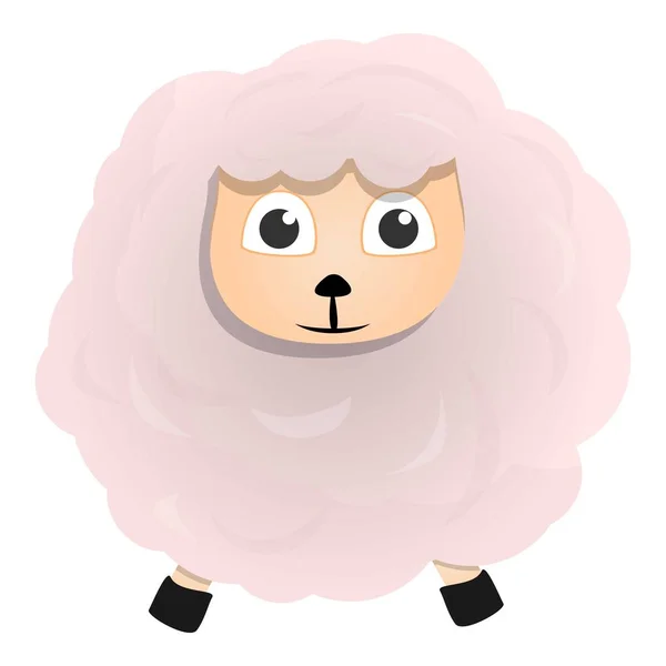 Weiße Schafe Ikone, Cartoon-Stil — Stockvektor