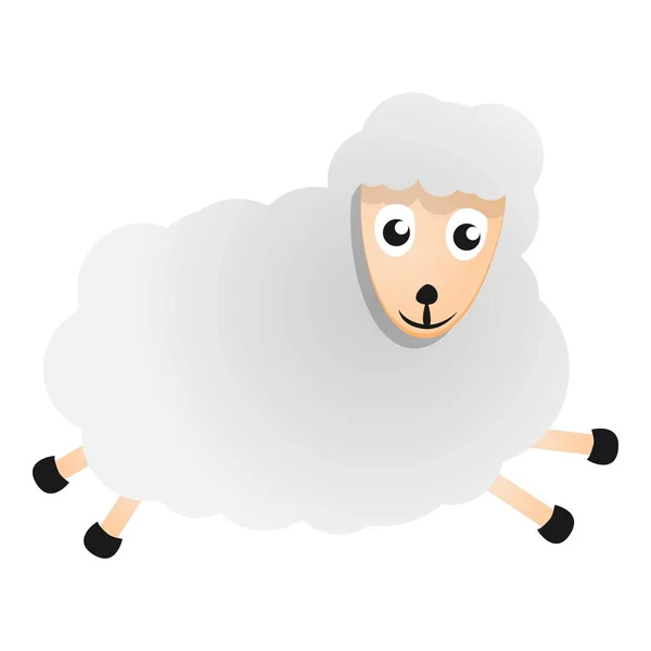羊のアイコンを実行中、漫画のスタイル — ストックベクタ