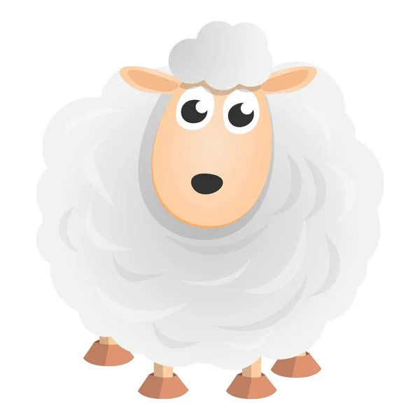 Ícone de ovelha de lã grande, estilo dos desenhos animados — Vetor de Stock