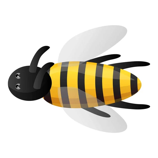 Včela ikona, kreslený styl — Stockový vektor