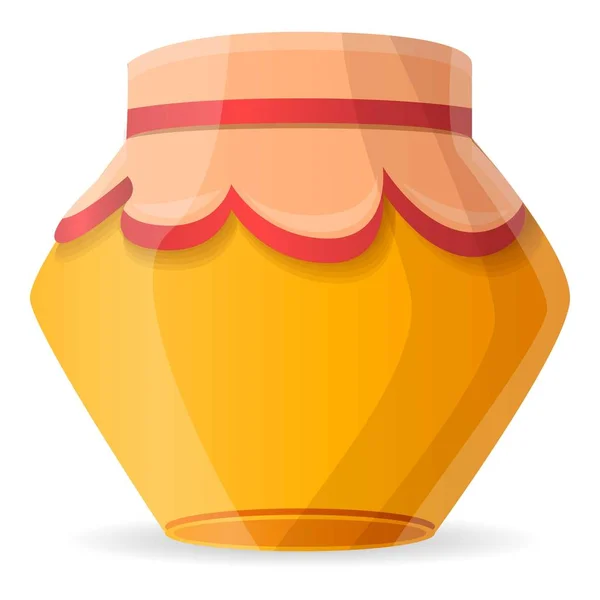 冬の蜂蜜瓶アイコン、漫画のスタイル — ストックベクタ