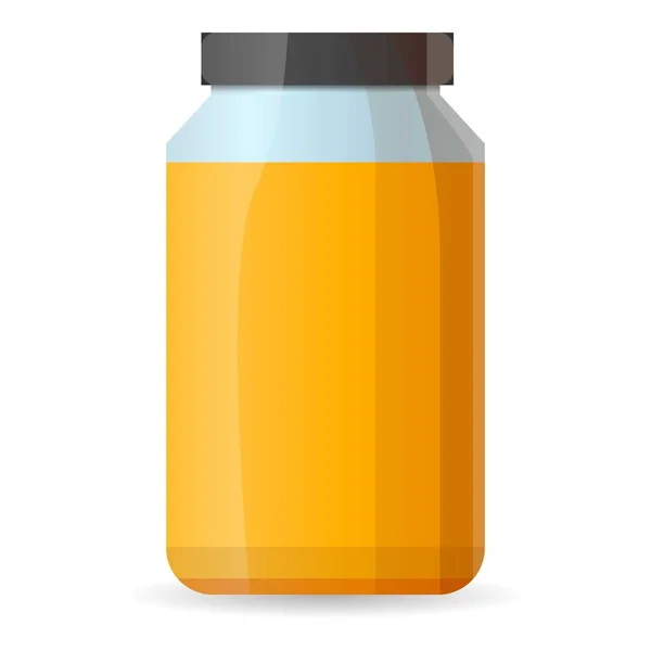 Honey glass jar icon, cartoon style — Stock Vector